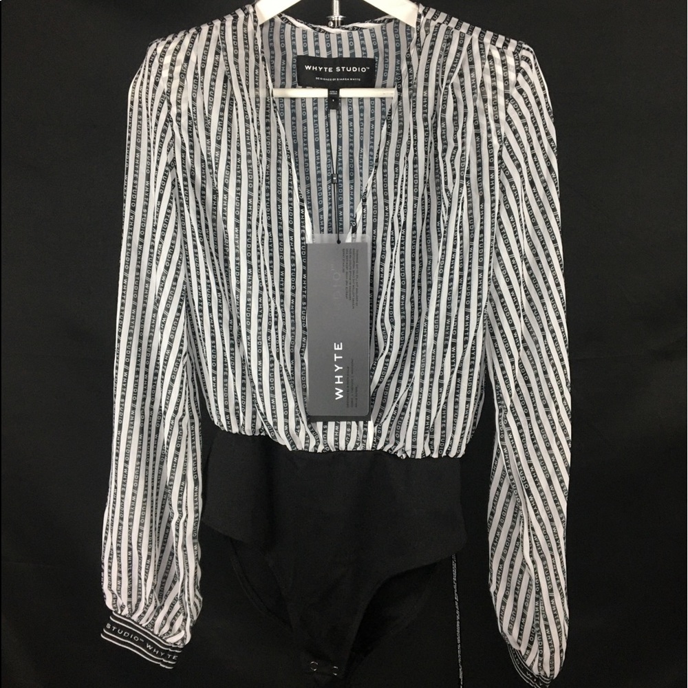 B&W Stripped Body Suit